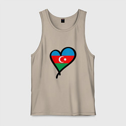 Майка мужская хлопок Azerbaijan Heart, цвет: миндальный