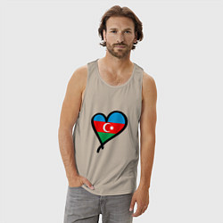 Майка мужская хлопок Azerbaijan Heart, цвет: миндальный — фото 2