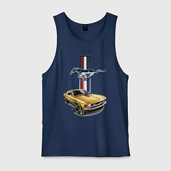 Майка мужская хлопок Mustang motorsport, цвет: тёмно-синий