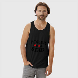 Майка мужская хлопок Poker Star, цвет: черный — фото 2