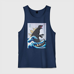 Мужская майка Godzilla in The Waves Eastern