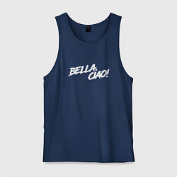 Майка мужская хлопок БУМАЖНЫЙ ДОМ, BELLA CIAO!, цвет: тёмно-синий