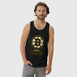 Майка мужская хлопок Boston Bruins , Бостон Брюинз, цвет: черный — фото 2