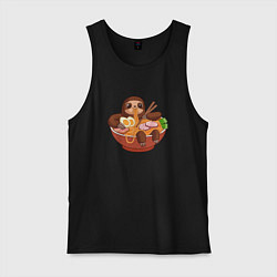 Мужская майка Cute Sloth Ramen Noodles