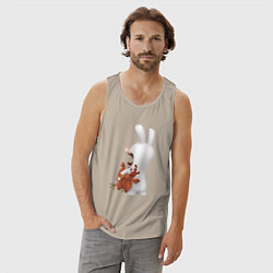 Майка мужская хлопок Бешеный кролик и курица, цвет: миндальный — фото 2
