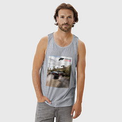 Майка мужская хлопок FORZA HORIZON 5 MUSTANG RTR, цвет: меланж — фото 2