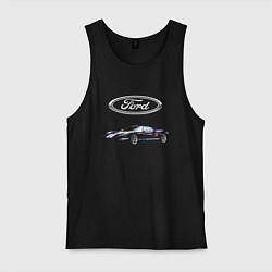 Майка мужская хлопок Ford Racing, цвет: черный