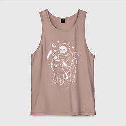 Майка мужская хлопок ВСАДНИК КОТОПОКАЛИПСИСА, цвет: пыльно-розовый