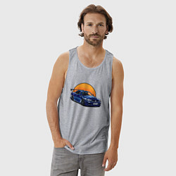 Майка мужская хлопок Ниссан gtr 2022, цвет: меланж — фото 2