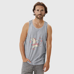 Майка мужская хлопок Мышь-балерина, цвет: меланж — фото 2