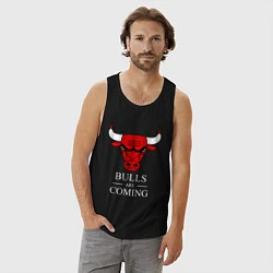 Майка мужская хлопок Chicago Bulls are coming Чикаго Буллз, цвет: черный — фото 2