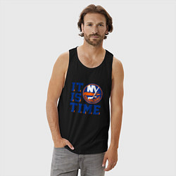 Майка мужская хлопок It Is New York Islanders Time Нью Йорк Айлендерс, цвет: черный — фото 2