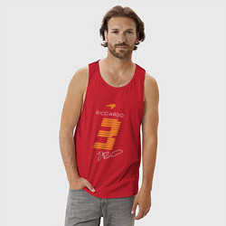 Майка мужская хлопок Ландо Норрис 4 формула, цвет: красный — фото 2