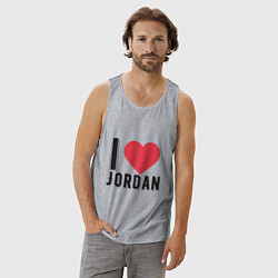 Майка мужская хлопок I Love Jordan, цвет: меланж — фото 2