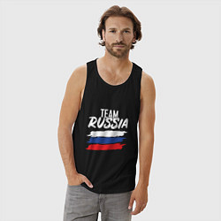 Майка мужская хлопок Team - Russia, цвет: черный — фото 2