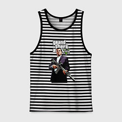 Майка мужская хлопок GTA 5 Mafia, цвет: черная тельняшка