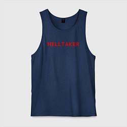 Майка мужская хлопок Helltaker logo, цвет: тёмно-синий