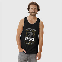 Майка мужская хлопок PSG FC 1, цвет: черный — фото 2