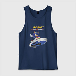Майка мужская хлопок Sonic Free Riders Hedgehog Racer, цвет: тёмно-синий