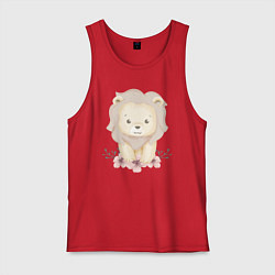 Мужская майка Милый Львёнок С Цветами