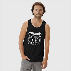 Майка мужская хлопок Long Live Goth, цвет: черный — фото 2