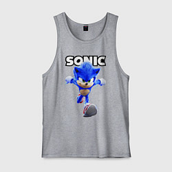 Майка мужская хлопок Sonic the Hedgehog 2022, цвет: меланж