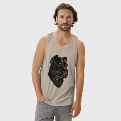 Майка мужская хлопок Портрет Кане-корсо, цвет: миндальный — фото 2