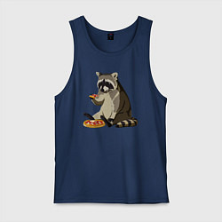 Мужская майка Енот кушает пиццу