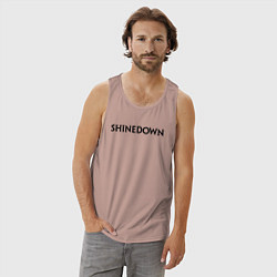 Майка мужская хлопок Shinedown лого, цвет: пыльно-розовый — фото 2