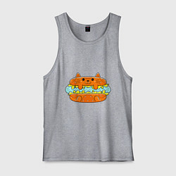 Майка мужская хлопок CATS HOT DOG, цвет: меланж