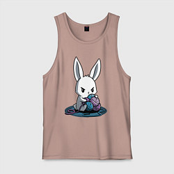 Мужская майка Зайчонок обнял клубки The bunny hugged the balls