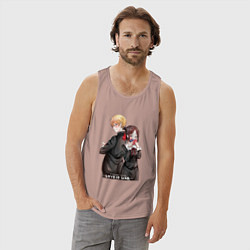 Майка мужская хлопок Госпожа Кагуя Love is war Синомия Миюки Сироганэ, цвет: пыльно-розовый — фото 2