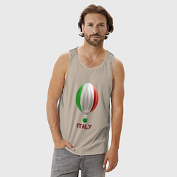 Майка мужская хлопок 3d aerostat Italy flag, цвет: миндальный — фото 2