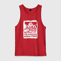 Мужская майка Император нуждается в тебе! Белый постер