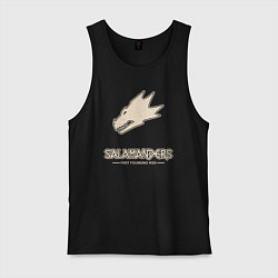 Майка мужская хлопок Саламандры лого винтаж, цвет: черный