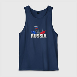 Мужская майка Russia объемный текст
