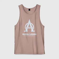 Майка мужская хлопок Альфа легион винтаж лого, цвет: пыльно-розовый