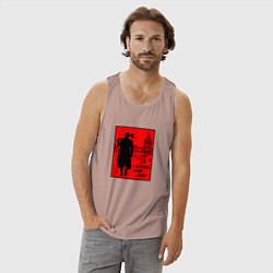 Майка мужская хлопок Раскольников - А не срубить ли мне бабок, цвет: пыльно-розовый — фото 2