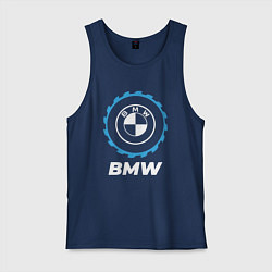 Майка мужская хлопок BMW в стиле Top Gear, цвет: тёмно-синий
