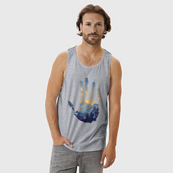 Майка мужская хлопок Отпечаток ладони Кратоса, цвет: меланж — фото 2