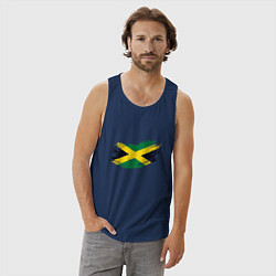 Майка мужская хлопок Jamaica Flag, цвет: тёмно-синий — фото 2