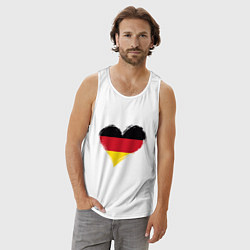 Майка мужская хлопок Сердце - Германия, цвет: белый — фото 2