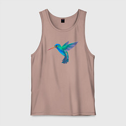 Майка мужская хлопок Колибри синяя, цвет: пыльно-розовый