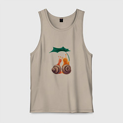 Мужская майка Пара улиток под листом