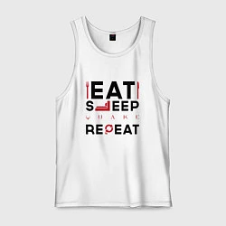 Мужская майка Надпись: eat sleep Quake repeat