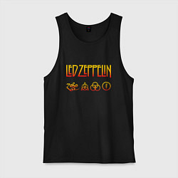 Майка мужская хлопок Led Zeppelin - logotype, цвет: черный