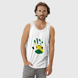 Майка мужская хлопок Hand Jamaica, цвет: белый — фото 2