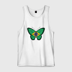 Майка мужская хлопок Бабочка - Бразилия, цвет: белый