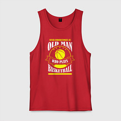 Мужская майка Никогда не недооценивай старичка в баскетболе