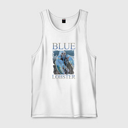 Майка мужская хлопок Blue lobster meme, цвет: белый